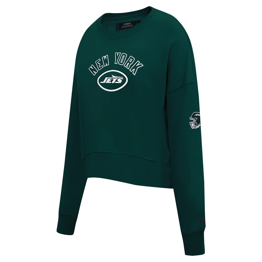 NFL NEW YORK JETS CLASSIC WOMEN'S FLC CREWNECK (FOREST GREEN) - Image 3
