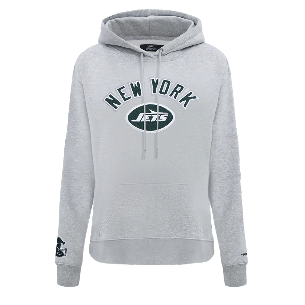 NFL NEW YORK JETS CLASSIC WOMEN'S FLEECE PULLOVER HOODIE (HEATHER GREY)