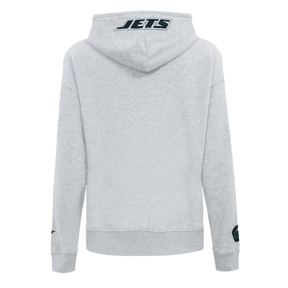 NFL NEW YORK JETS CLASSIC WOMEN'S FLEECE PULLOVER HOODIE (HEATHER GREY) - Image 3