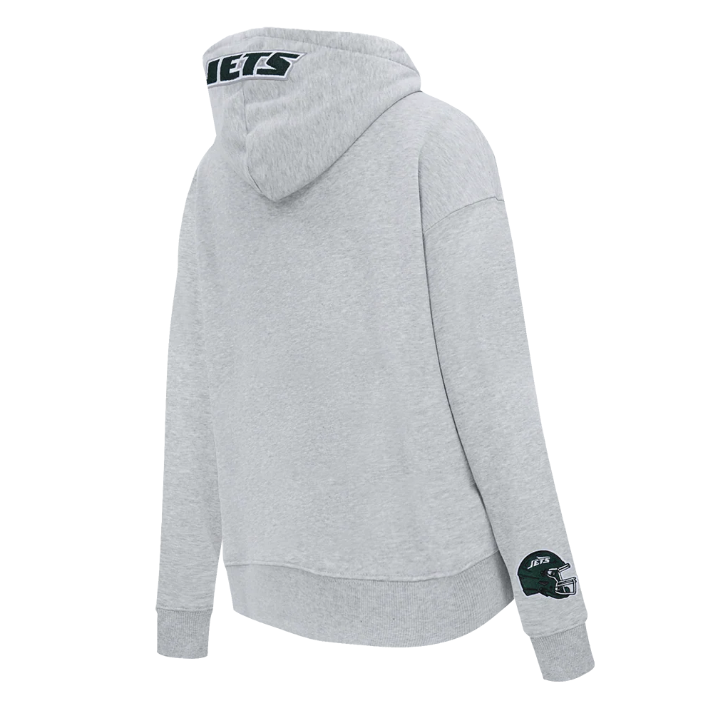 NFL NEW YORK JETS CLASSIC WOMEN'S FLEECE PULLOVER HOODIE (HEATHER GREY) - Image 4