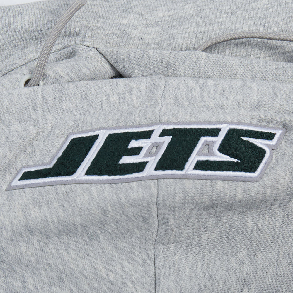 NFL NEW YORK JETS CLASSIC WOMEN'S FLEECE PULLOVER HOODIE (HEATHER GREY) - Image 5