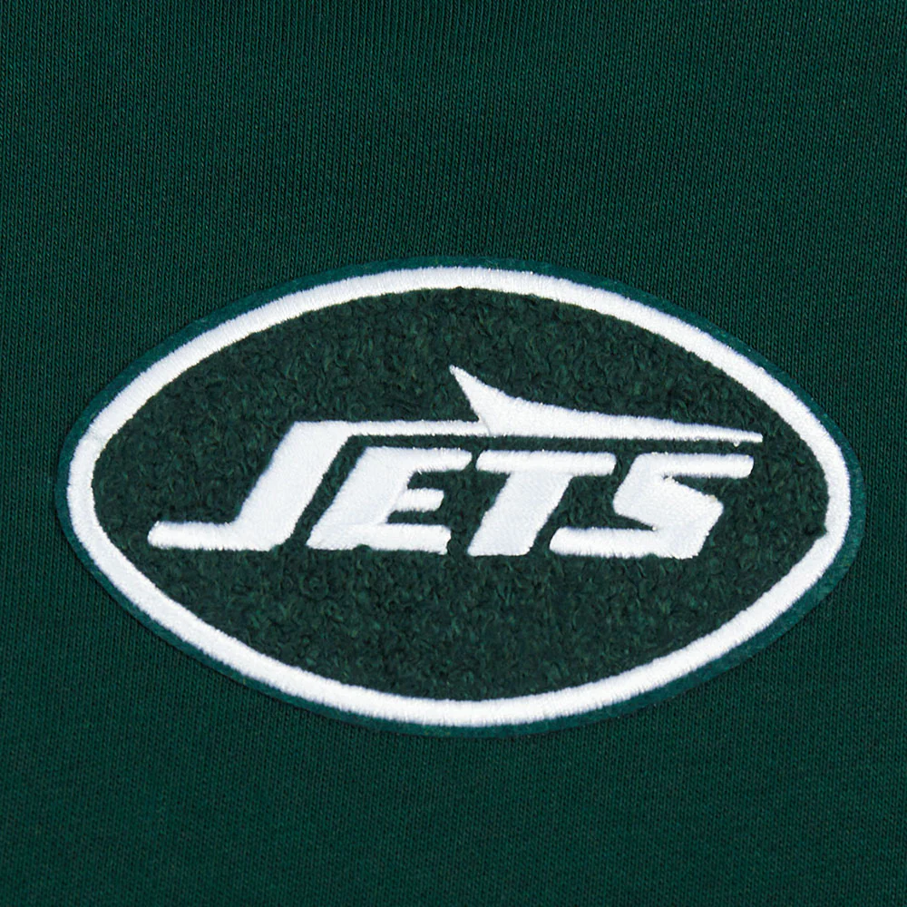 NFL NEW YORK JETS CLASSIC WOMEN'S CROPPED FLEECE PULLOVER HOODIE (FOREST GREEN) - Image 6