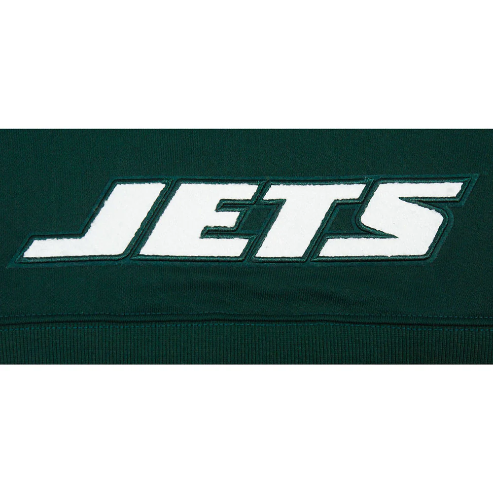NFL NEW YORK JETS CLASSIC WOMEN'S CROPPED FLEECE PULLOVER HOODIE (FOREST GREEN) - Image 7