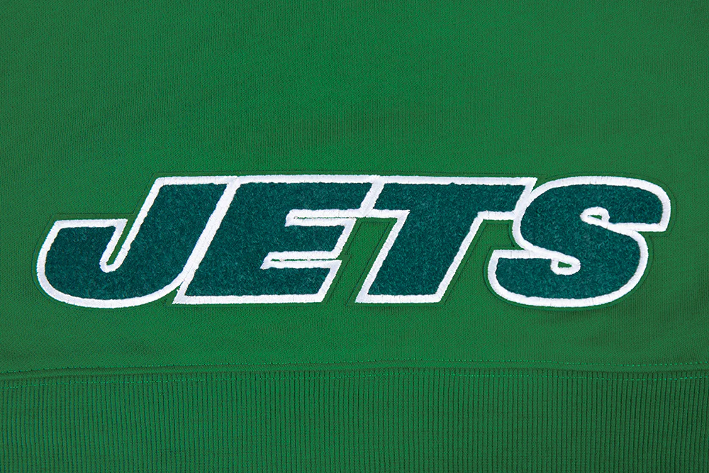 NFL NEW YORK JETS CLASSIC WOMEN'S CROPPED FLEECE PULLOVER HOODIE (KELLY GREEN) - Image 7