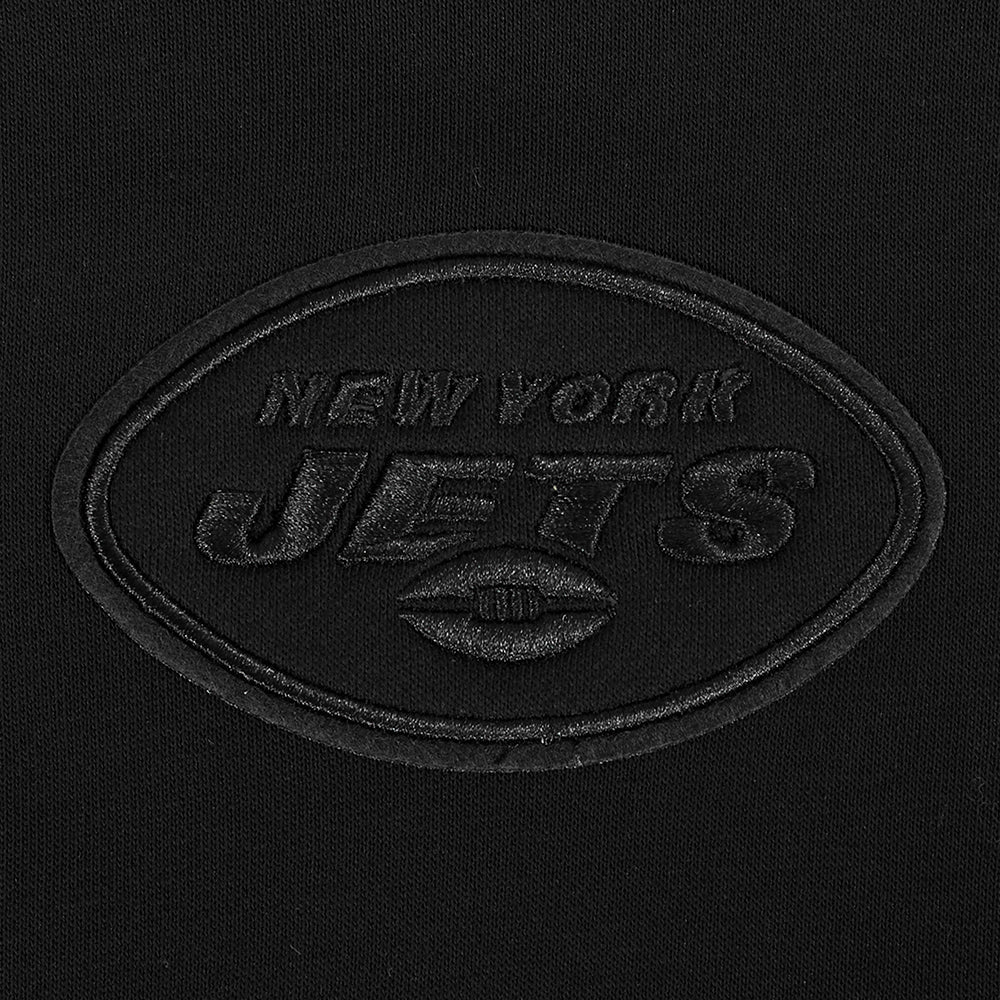 NFL NEW YORK JETS NEUTRAL WOMEN'S CROPPED PULLOVER HOODIE (BLACK) - Image 6