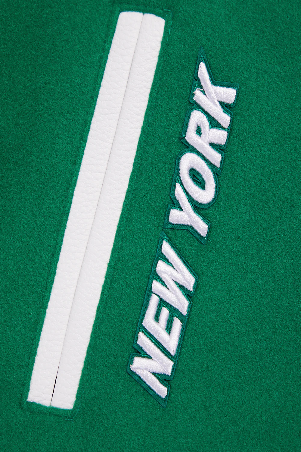 NFL NEW YORK JETS RETRO CLASSIC WOMEN'S RIB WOOL VARSITY JACKET (KELLY GREEN/ WHITE) - Image 7