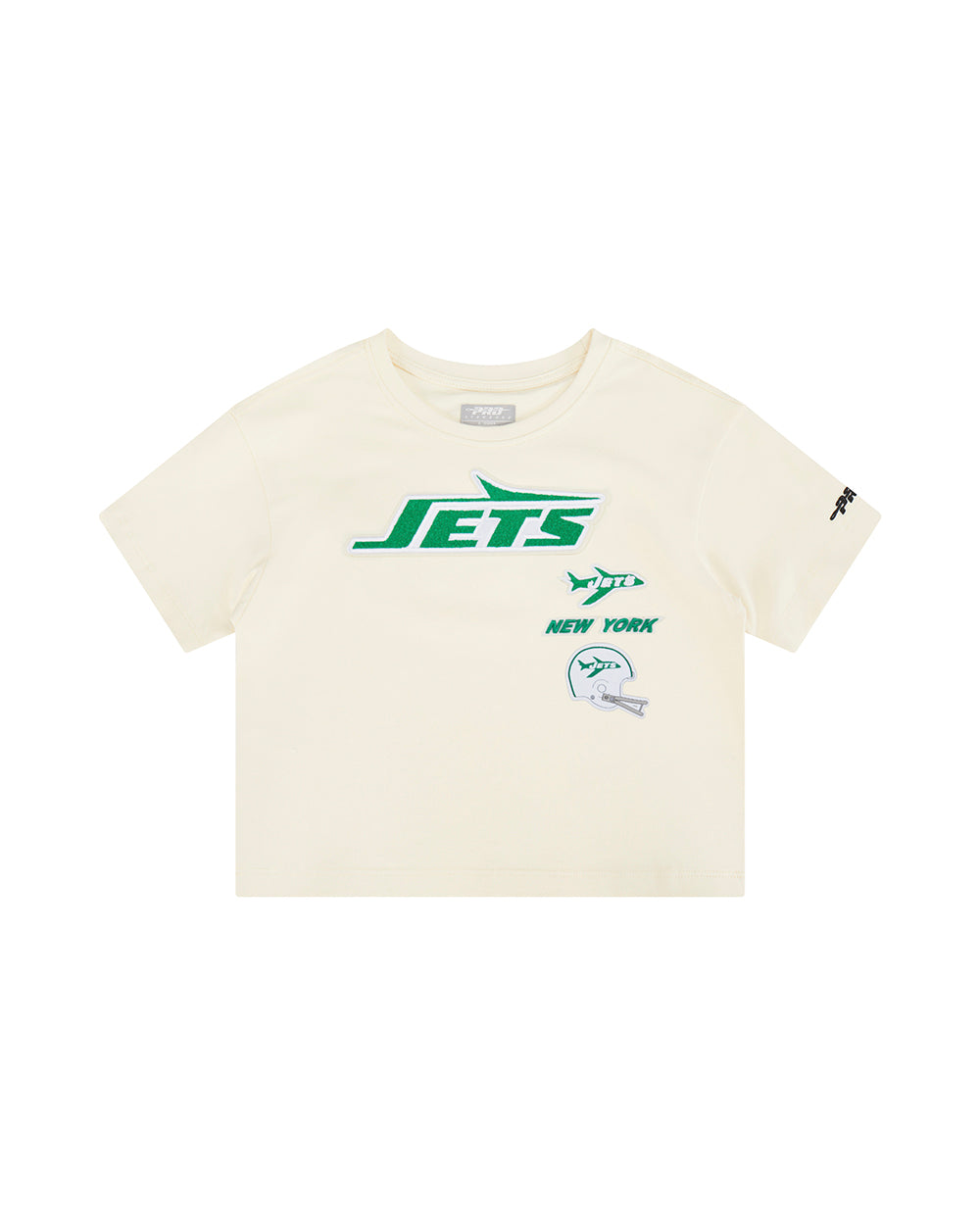 NFL NEW YORK JETS RETRO CLASSIC LITTLE GIRL'S SS BOXY TEE (EGGSHELL) - Image 3
