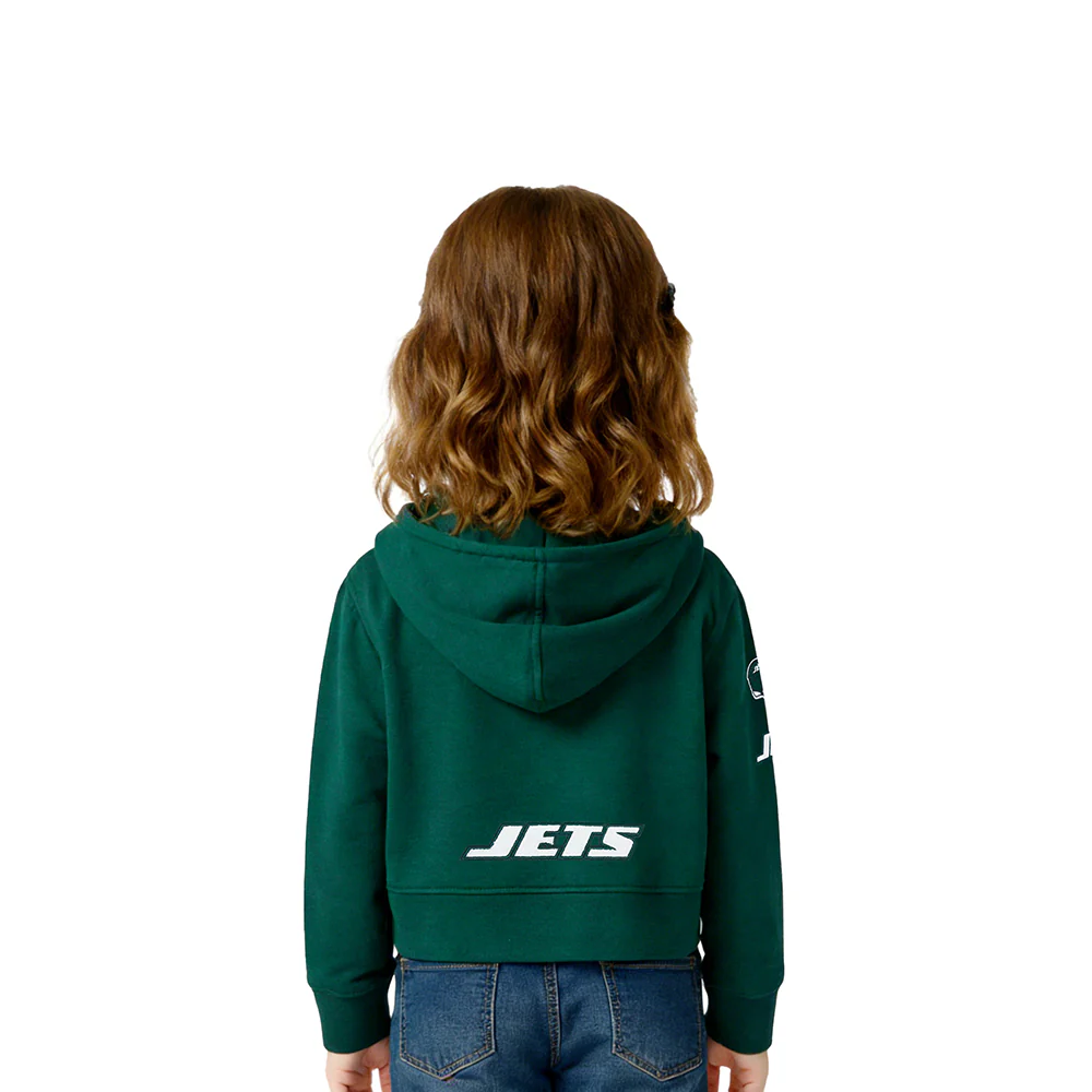 NFL NEW YORK JETS CLASSIC LITTLE GIRLS  FLEECE FULL ZIP HOODIE (FOREST GREEN) - Image 2