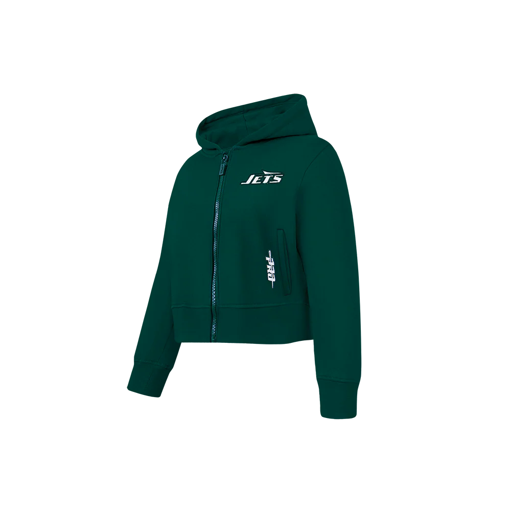NFL NEW YORK JETS CLASSIC LITTLE GIRLS  FLEECE FULL ZIP HOODIE (FOREST GREEN) - Image 3