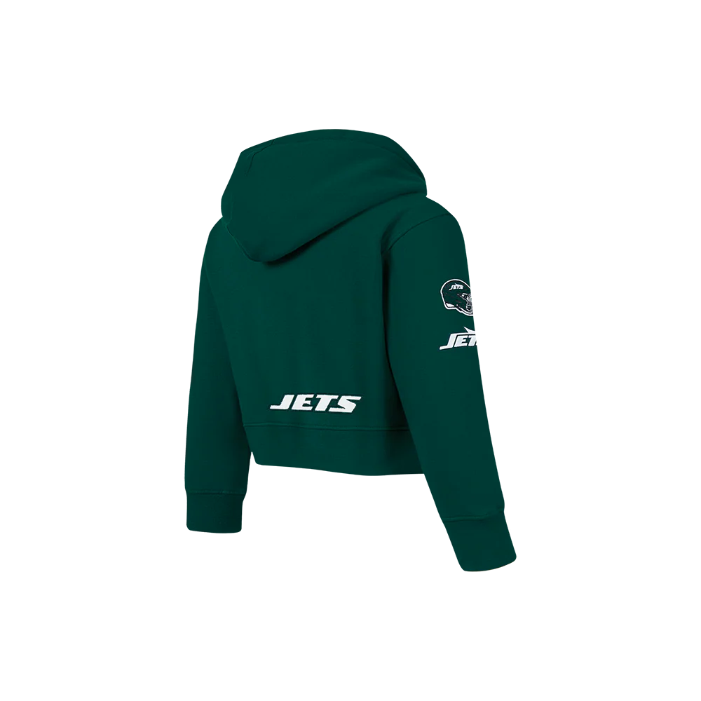 NFL NEW YORK JETS CLASSIC LITTLE GIRLS  FLEECE FULL ZIP HOODIE (FOREST GREEN) - Image 4