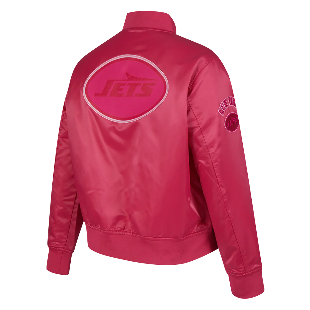 NFL NEW YORK JETS TRIPLE PINK WOMEN'S SATIN JACKET (BEETROOT PURPLE) - Image 4
