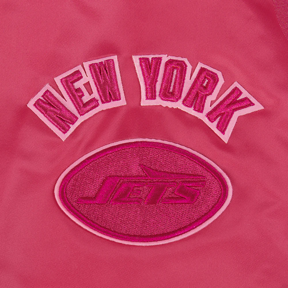 NFL NEW YORK JETS TRIPLE PINK WOMEN'S SATIN JACKET (BEETROOT PURPLE) - Image 6
