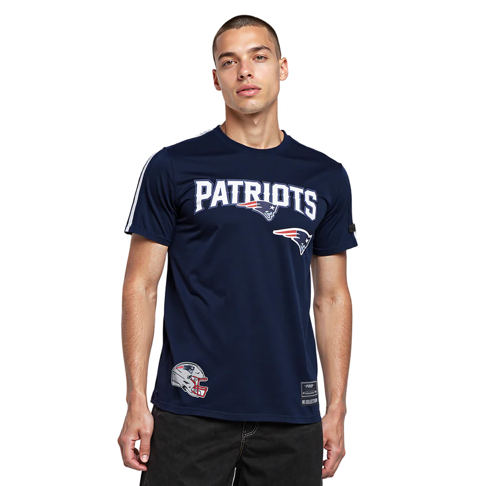 NFL NEW ENGLAND PATRIOTS CLASSIC MESH MEN'S SJ STRIPED TEE (MIDNIGHT NAVY)