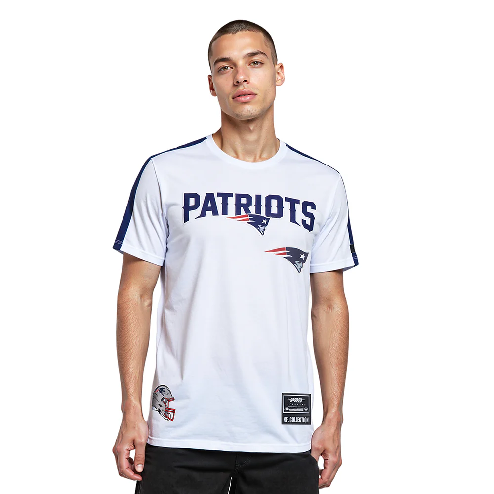 NFL NEW ENGLAND PATRIOTS CLASSIC MESH SJ STRIPED TEE (WHITE/MIDNIGHT NAVY)