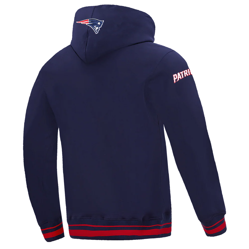 NFL NEW ENGLAND PATRIOTS SCRIPT TAIL MEN'S RIB FLC PO HOODIE (MIDNIGHT NAVY/RED/MIDNIGHT NAVY) - Image 4