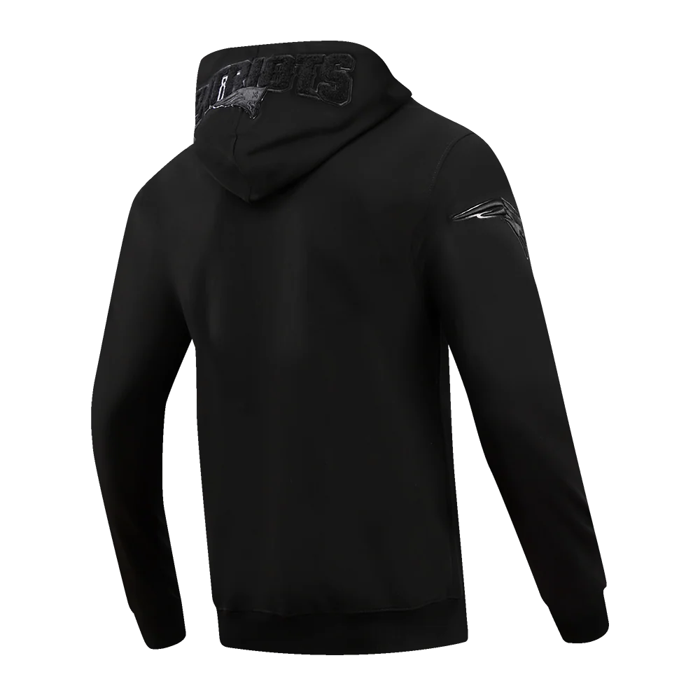 NFL NEW ENGLAND PATRIOTS TRIPLE BLACK MEN'S DK FZ HOODIE (TRIPLE BLACK) - Image 3