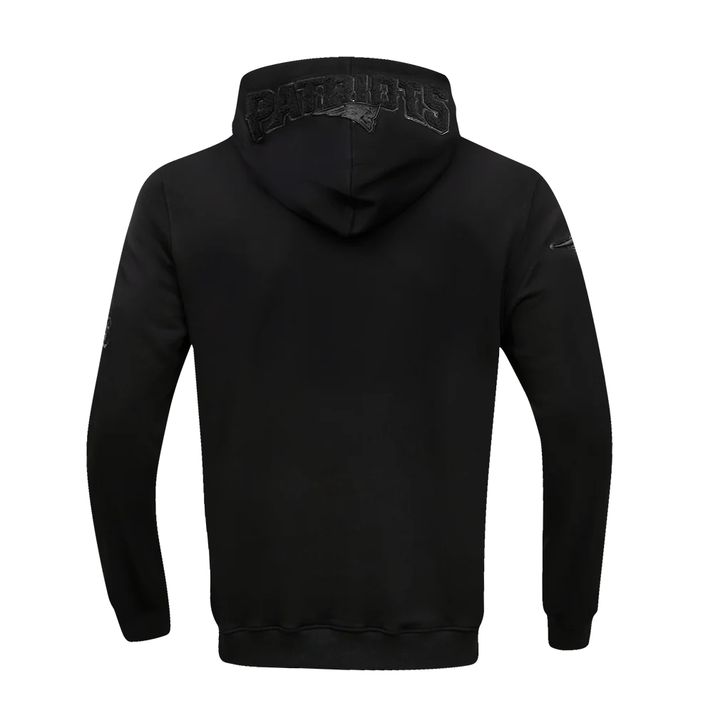 NFL NEW ENGLAND PATRIOTS TRIPLE BLACK MEN'S DK FZ HOODIE (TRIPLE BLACK) - Image 4