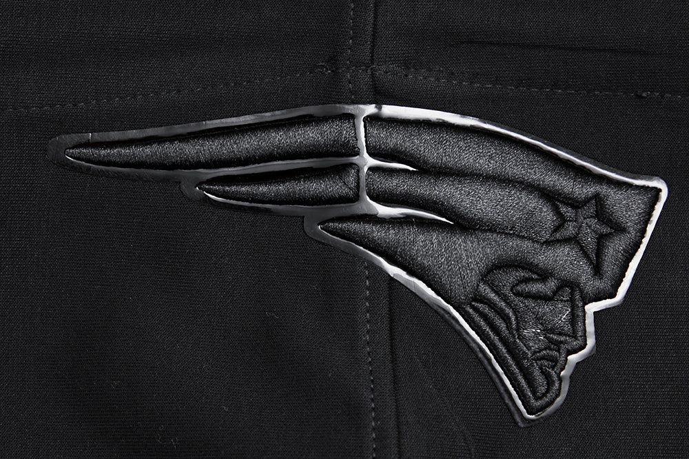 NFL NEW ENGLAND PATRIOTS TRIPLE BLACK MEN'S DOUBLE KNIT PULLOVER HOODIE (TRIPLE BLACK MEN'S) - Image 7