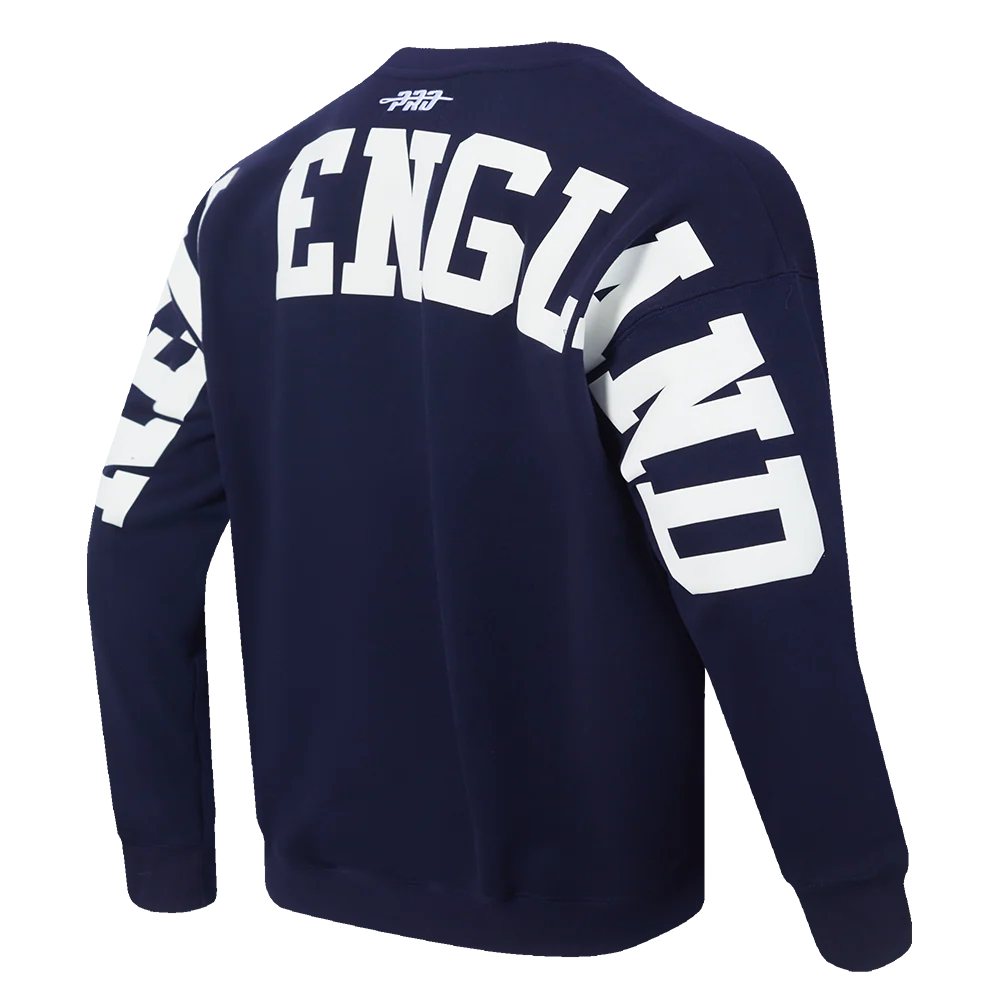 NFL NEW ENGLAND PATRIOTS WINGSPAN MEN'S DROP SHOULDER FLC CREWNECK (MIDNIGHT NAVY) - Image 6