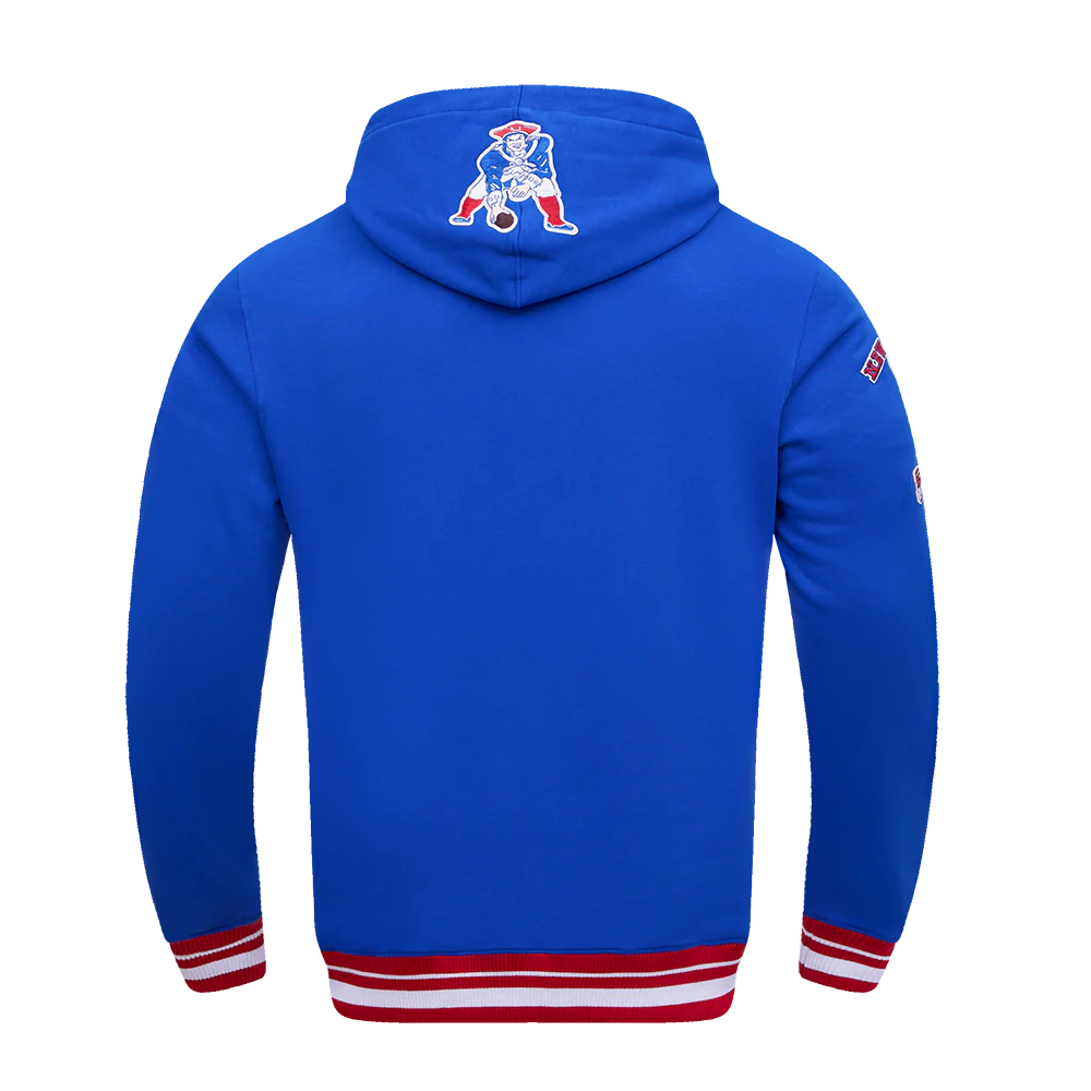 NFL NEW ENGLAND PATRIOTS RETRO CLASSIC MEN'S PULLOVER HOODIE (ROYAL BLUE/RED) - Image 7