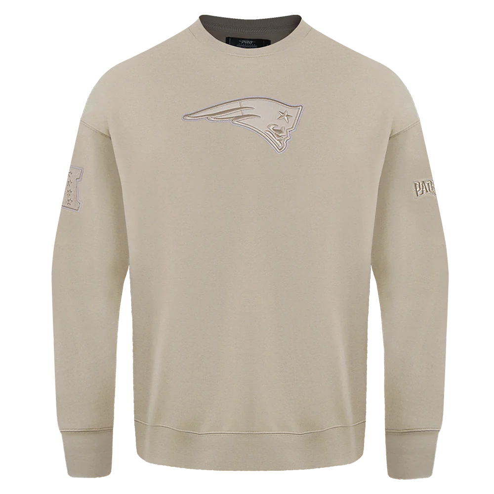 NFL NEW ENGLAND PATRIOTS NEUTRAL MEN'S DROP SHOULDER FLC CREWNECK (TAUPE)