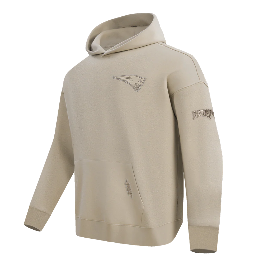 NFL NEW ENGLAND PATRIOTS NEUTRAL MEN'S DROP SHOULDER FLC PO HOODIE (TAUPE) - Image 3