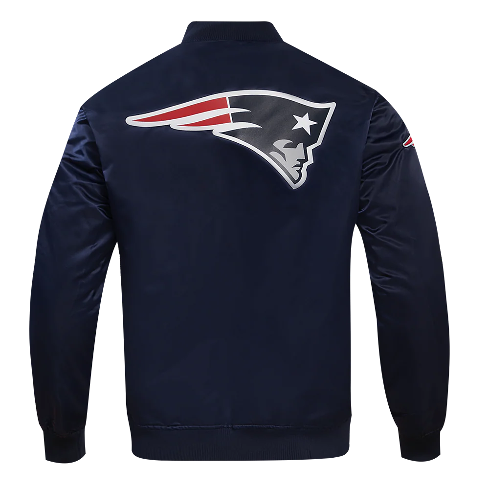NFL NEW ENGLAND PATRIOTS BIG LOGO MEN'S SATIN JACKET (MIDNIGHT NAVY) - Image 3