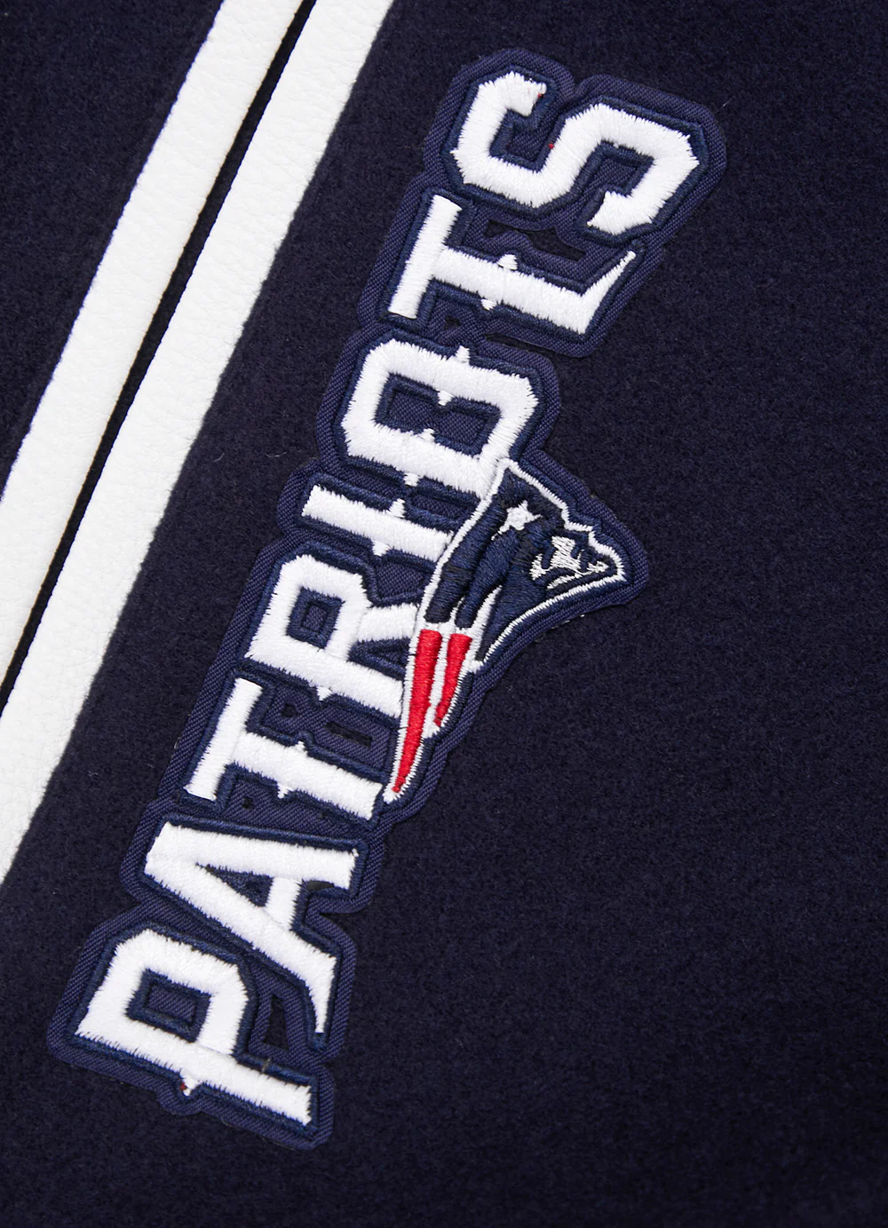 NFL NEW ENGLAND PATRIOTS MASHUP MEN'S RIB WOOL VARSITY JACKET (MIDNIGHT NAVY/RED/MIDNIGHT NAVY) - Image 10