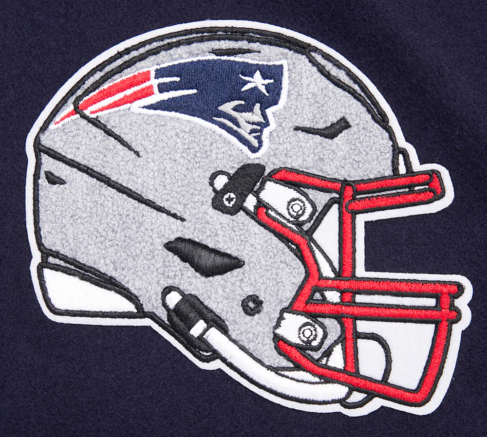 NFL NEW ENGLAND PATRIOTS MASHUP MEN'S RIB WOOL VARSITY JACKET (MIDNIGHT NAVY/RED/MIDNIGHT NAVY) - Image 12