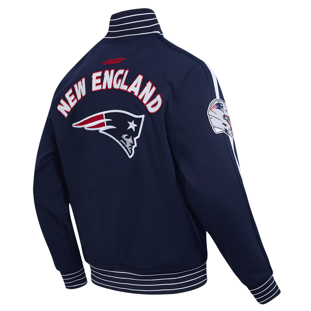 NFL NEW ENGLAND PATRIOTS PRO GAME DAY MEN'S DBL KNIT JACKET (MIDNIGHT NAVY/WHITE) - Image 4