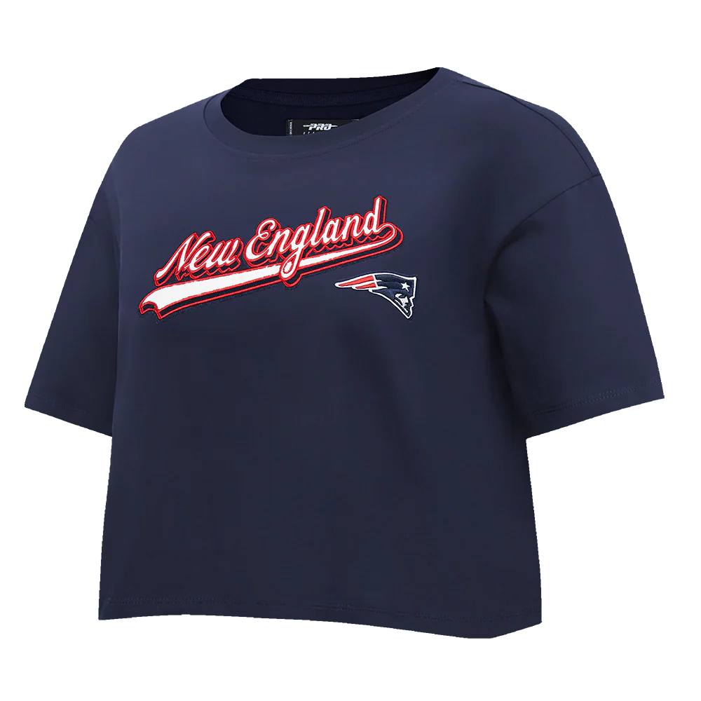 NFL NEW ENGLAND PATRIOTS SCRIPT TAIL WOMEN'S SJ BOXY TEE (MIDNIGHT NAVY) - Image 11