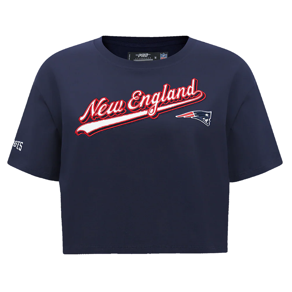NFL NEW ENGLAND PATRIOTS SCRIPT TAIL WOMEN'S SJ BOXY TEE (MIDNIGHT NAVY) - Image 3