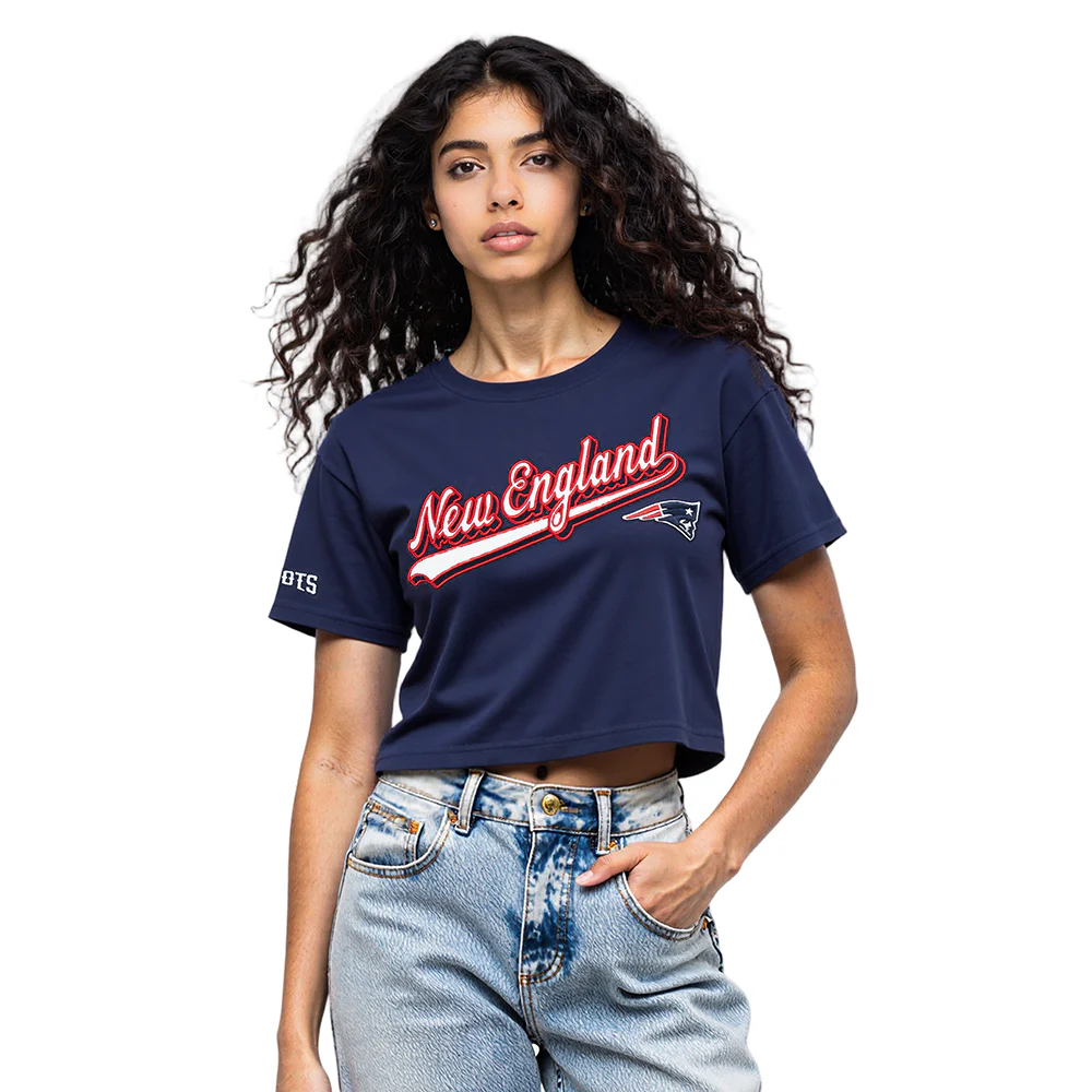 NFL NEW ENGLAND PATRIOTS SCRIPT TAIL WOMEN'S SJ BOXY TEE (MIDNIGHT NAVY) - Image 9