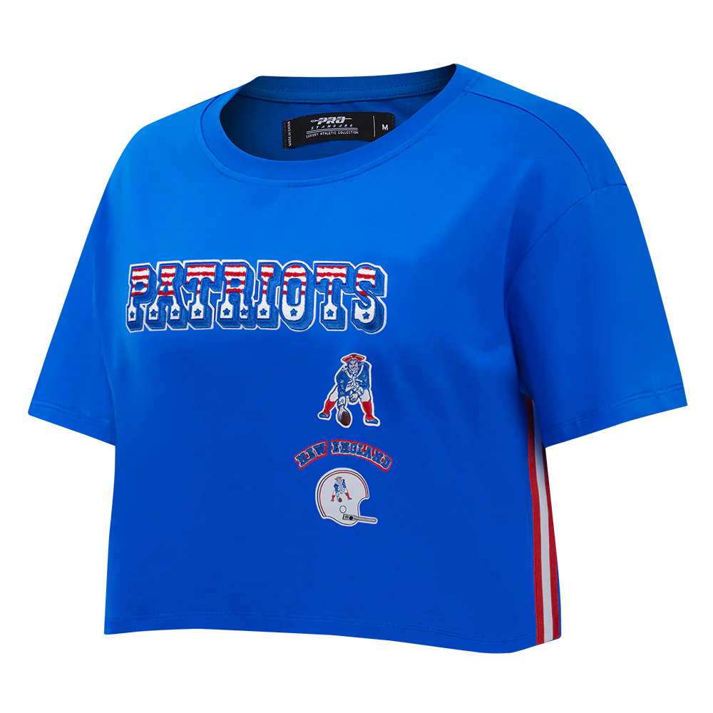 NFL NEW ENGLAND PATRIOTS RETRO CLASSIC WOMEN'S BOXY TEE (ROYAL BLUE) - Image 7