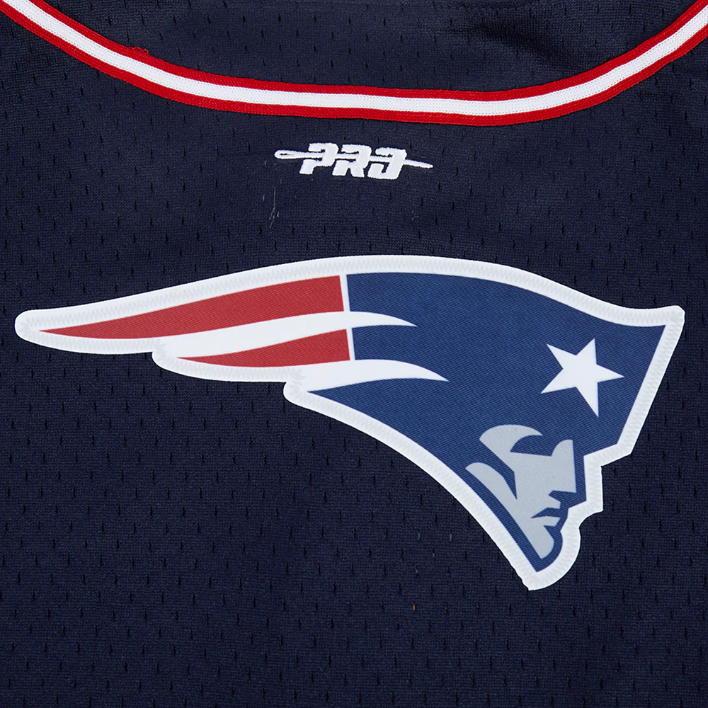 NFL NEW ENGLAND PATRIOTS CLASSIC BIG BOY'S MESH BUTTON DOWN SHIRT (MIDNIGHT NAVY/RED) - Image 5
