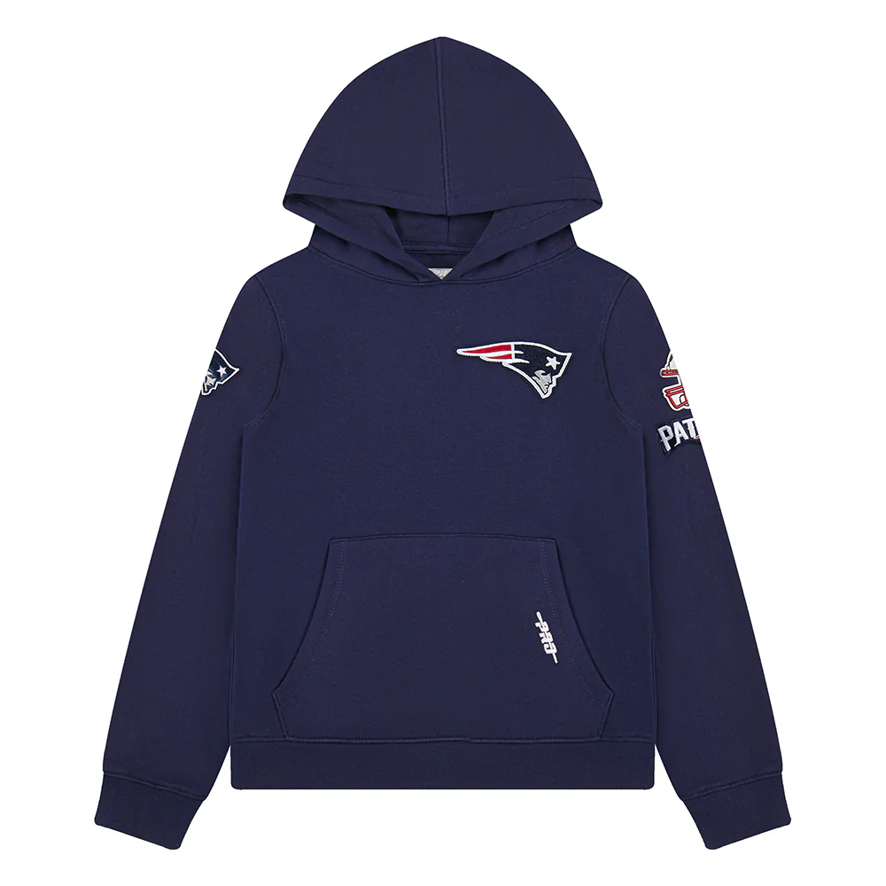 NFL NEW ENGLAND PATRIOTS CLASSIC BIG BOYS FLEECE PULLOVER HOODIE (MIDNIGHT NAVY)