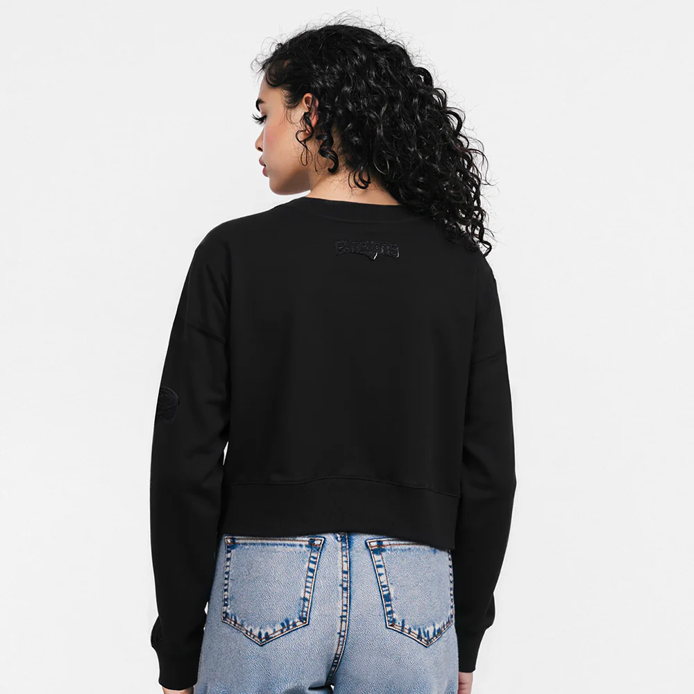 NFL NEW ENGLAND PATRIOTS TRIPLE BLACK WOMEN'S FLC CREWNECK (TRIPLE BLACK WOMEN'S) - Image 9