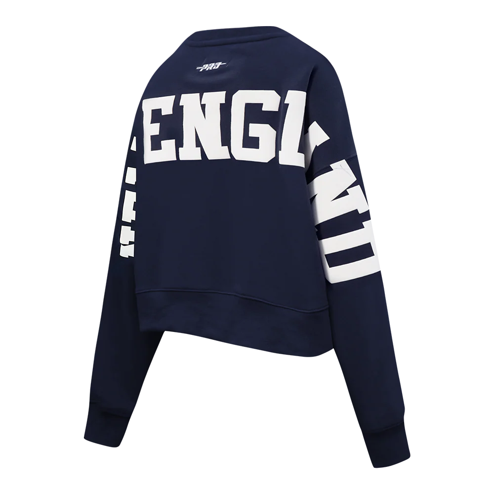 NFL NEW ENGLAND PATRIOTS WINGSPAN WOMEN'S FLC CREWNECK (MIDNIGHT NAVY) - Image 6