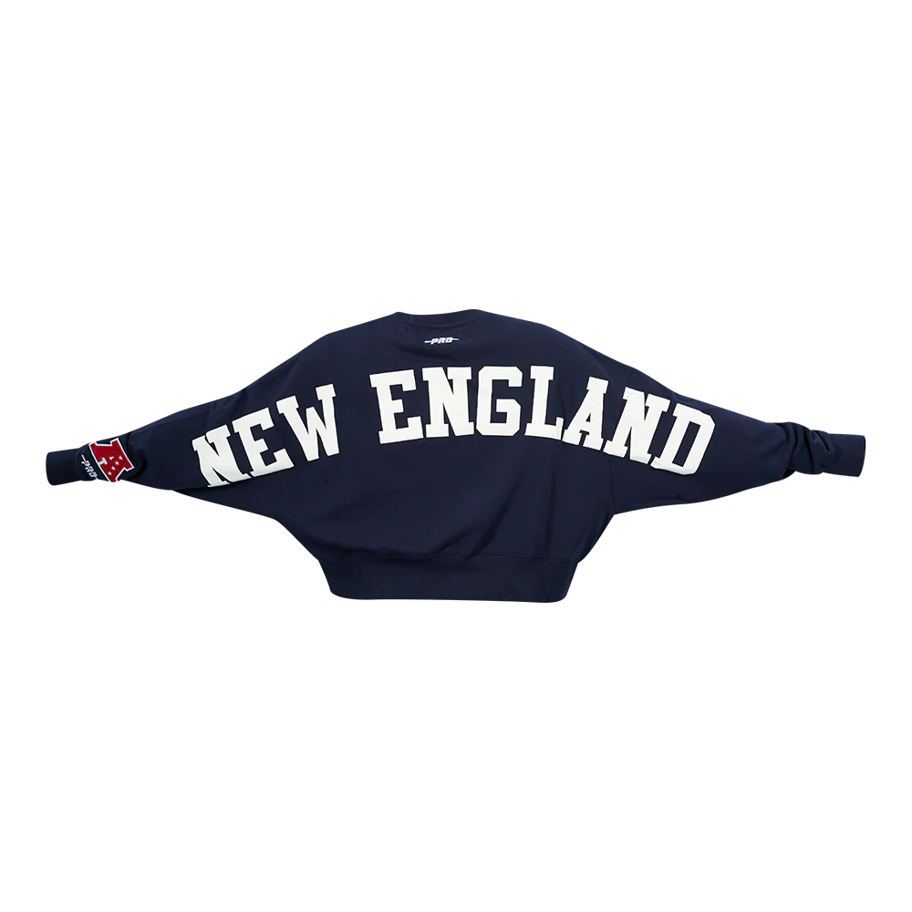 NFL NEW ENGLAND PATRIOTS WINGSPAN WOMEN'S FLC CREWNECK (MIDNIGHT NAVY) - Image 7