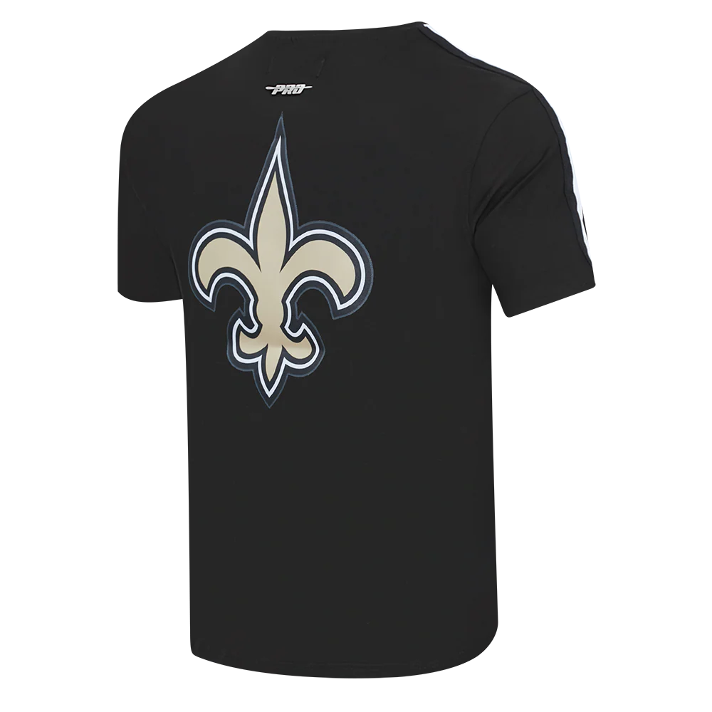 NFL NEW ORLEANS SAINTS CLASSIC MESH STRIPED MEN'S TEE (BLACK) - Image 11