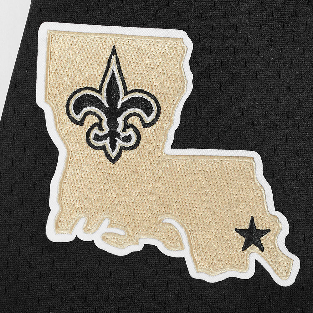 NFL NEW ORLEANS SAINTS CLASSIC MEN'S MESH BUTTON DOWN JERSEY (BLACK) - Image 18