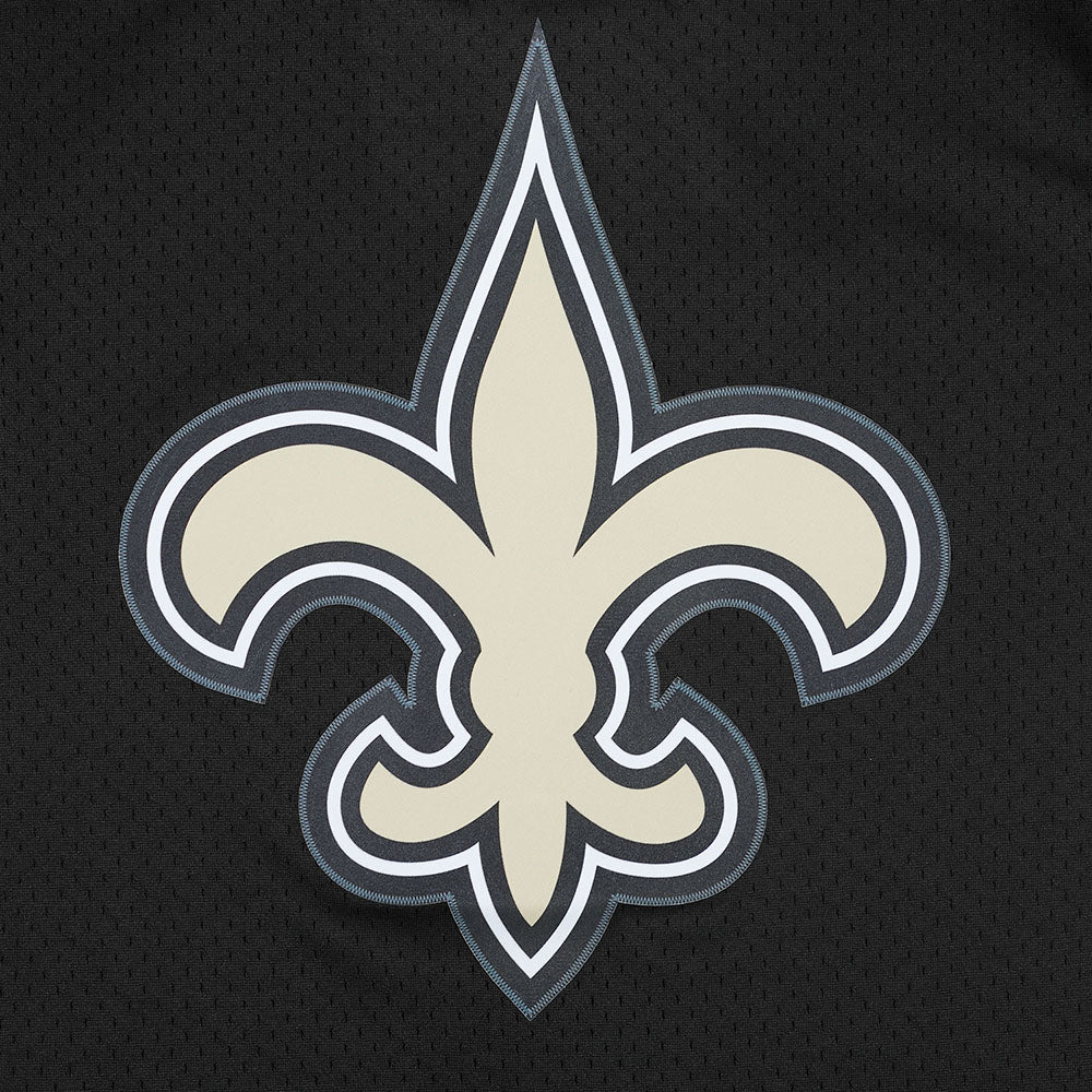NFL NEW ORLEANS SAINTS CLASSIC MEN'S MESH BUTTON DOWN JERSEY (BLACK) - Image 8