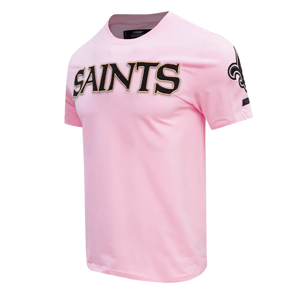 NFL NEW ORLEANS SAINTS CLASSIC CHENILLE SINGLE JERSEY TEE (PINK) - Image 2