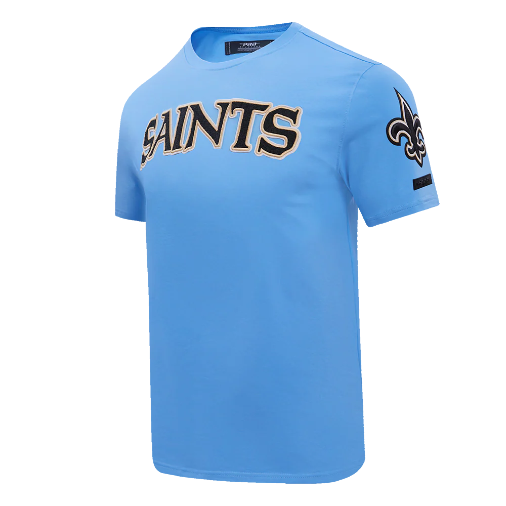 NFL NEW ORLEANS SAINTS CLASSIC CHENILLE SINGLE JERSEY TEE (UNIVERSITY BLUE) - Image 2