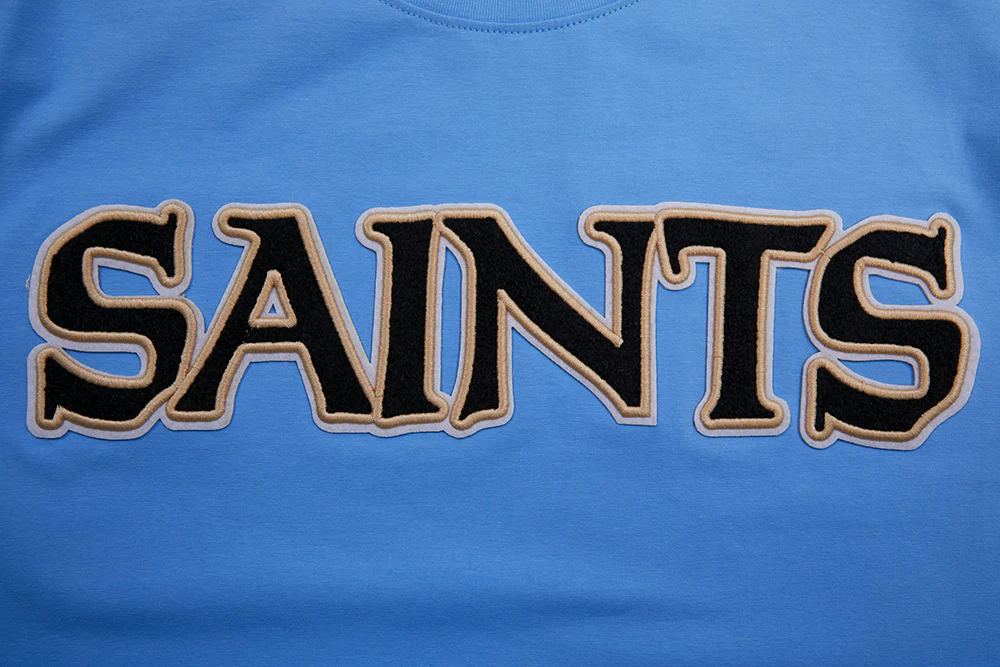 NFL NEW ORLEANS SAINTS CLASSIC CHENILLE SINGLE JERSEY TEE (UNIVERSITY BLUE) - Image 5