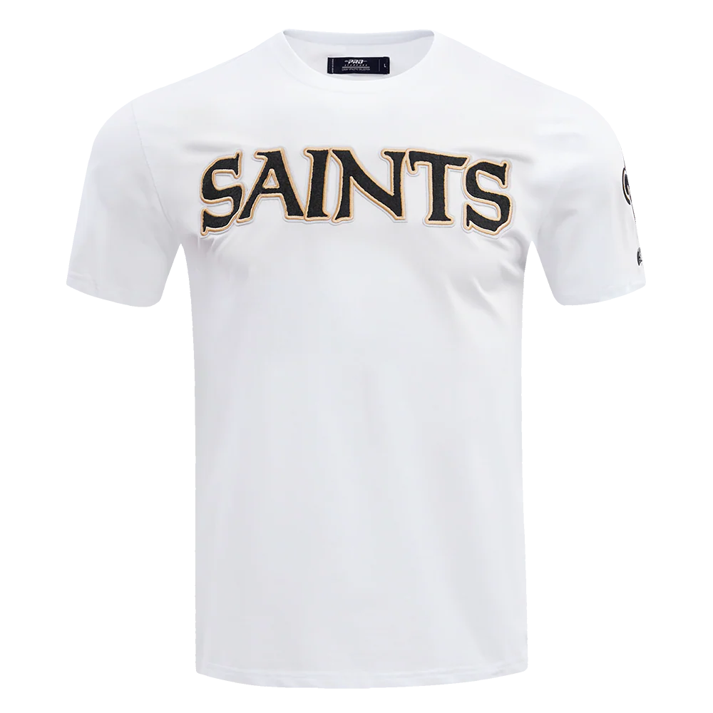 NFL NEW ORLEANS SAINTS CLASSIC CHENILLE SINGLE JERSEY TEE (WHITE)