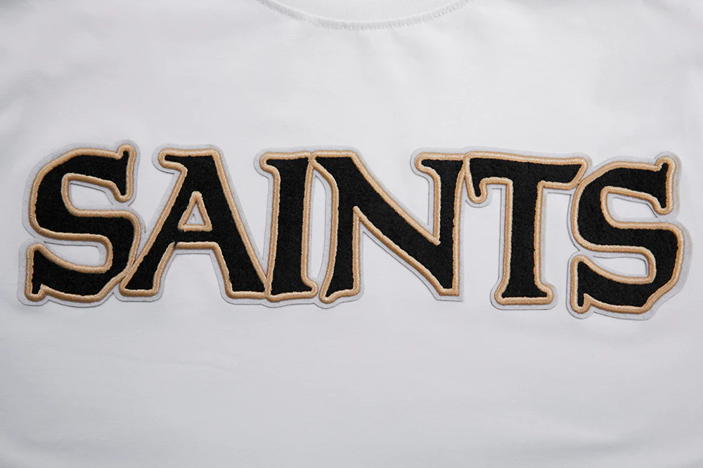 NFL NEW ORLEANS SAINTS CLASSIC CHENILLE SINGLE JERSEY TEE (WHITE) - Image 5