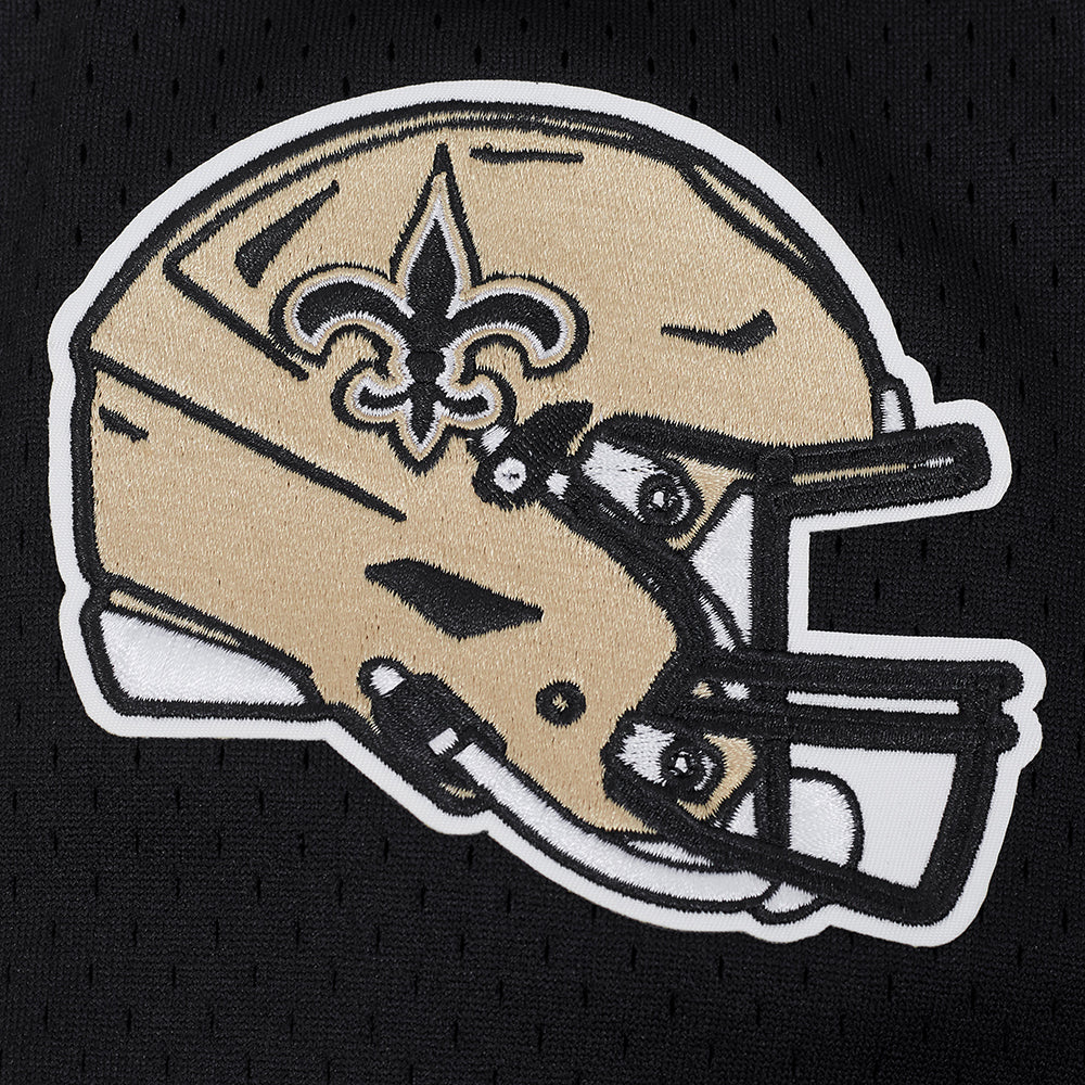 NFL NEW ORLEANS SAINTS TYRANN MATHIEU #32 MESH BUTTON UP SHIRT (BLACK) - Image 6
