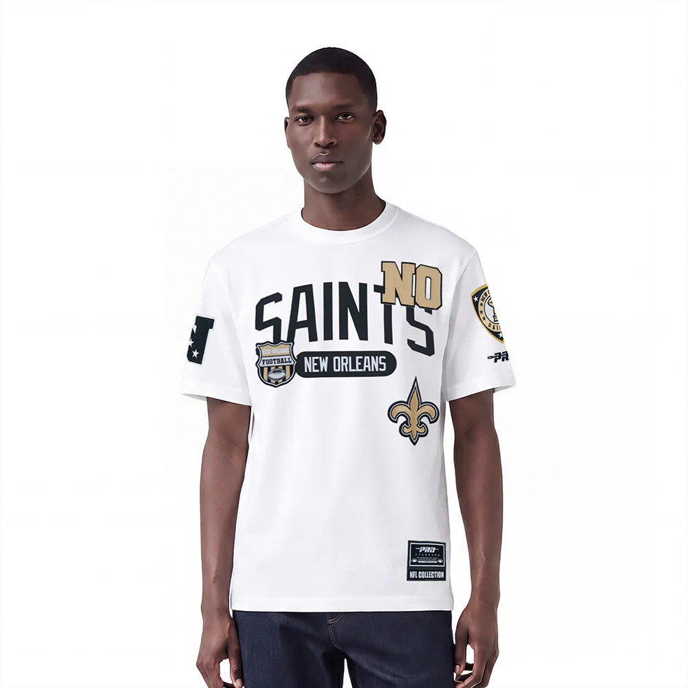 NFL NEW ORLEANS SAINTS LETTERMAN MEN'S S/S TEE (WHITE)