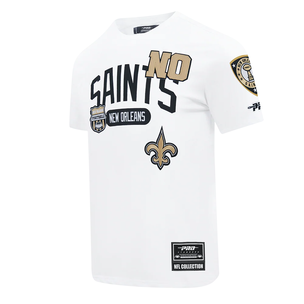 NFL NEW ORLEANS SAINTS LETTERMAN MEN'S S/S TEE (WHITE) - Image 3